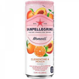 Сокосодержащий напиток S.Pellegrino Clementine & Peach, С.Пеллегрино Мандарин Персик 0.33 л ж/б