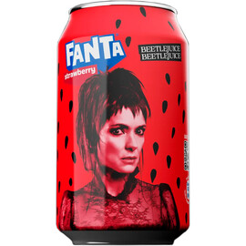 Газированный напиток «Fanta» Beetlejuice Fruit Twist, Фанта Битлджус Фруйт Твист (Лидия Дитц) 0.33л, ж/б (Англия)
