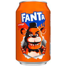 Газированный напиток «Fanta» Orange Limited Edition, Фанта Апельсин Лимитед Эдишен (Серия: Five Nights at Freddy's 2, Пять ночей с Фредди 2) 0.355л, ж/б