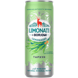 Напиток «Borjomi» Limonati, Боржоми Тархун с натуральным соком и природной минеральной водой, 0.33л, с газом, банка