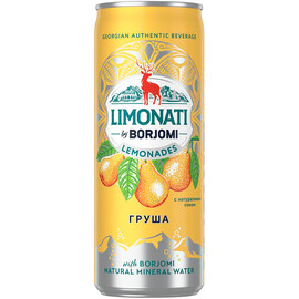 Напиток «Borjomi» Limonati, Боржоми Груша с натуральным соком и природной минеральной водой, 0.33л, с газом, банка