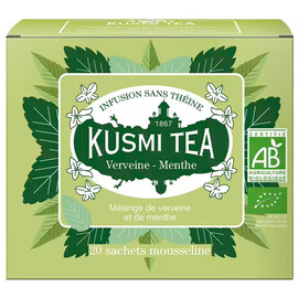 Чай травяной Kusmi tea «Verbena - Mint», Кусми, Тизан, Вербена, Мята (BIO, Organic Tea) (20шт)